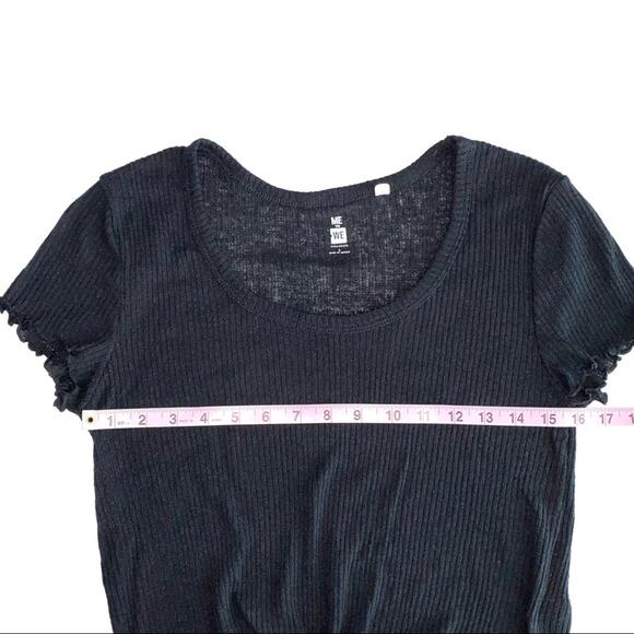 NEW PacSun Me to We ‘Fairydust’ Lettuce Trim Tie Waist Baby Tee Size Large - Picture 9 of 10